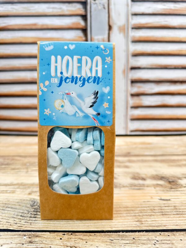 Geboorte hartjes blauw en wit